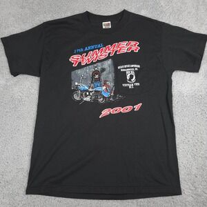 Fruit of the Loom Vintage Y2K 2001‎ Summer Twister Motorcycle Graphic T Shirt L